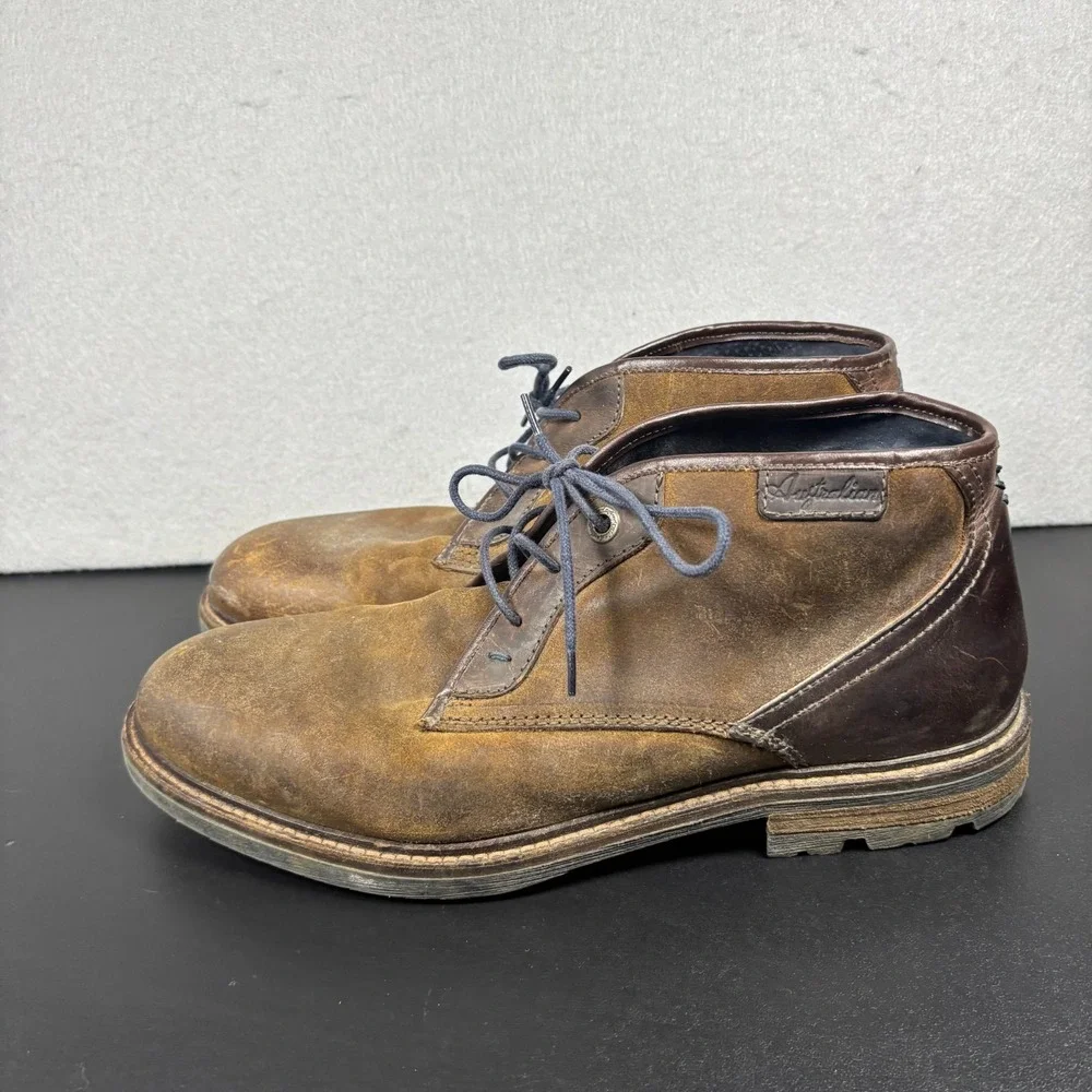 Australian Footwear Armstrong Men's Chukka Boots Size 41/11 Brown Leather Shoes